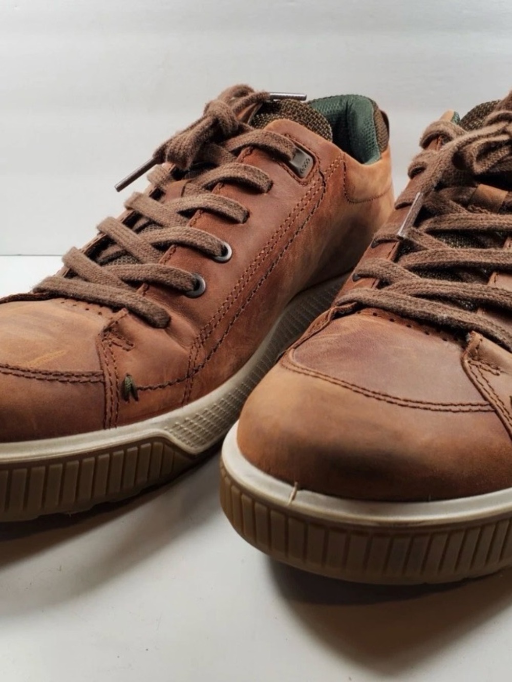 Ecco Mens Soft Brown Leather Casual Shoe US 7